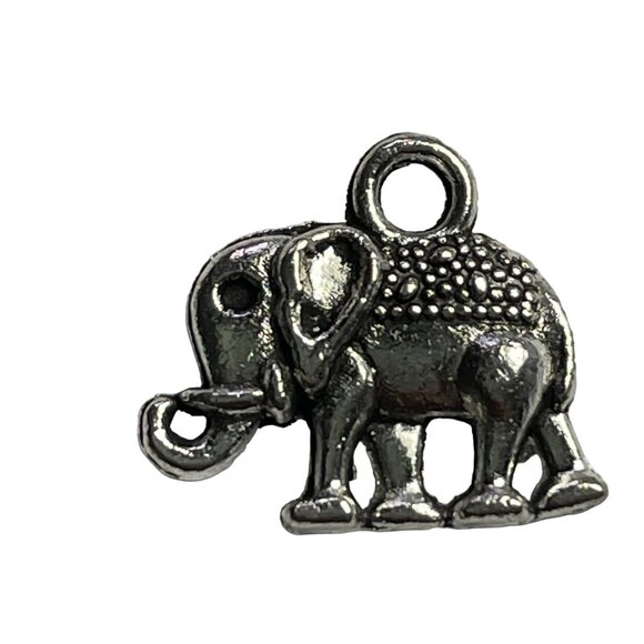 Elephant Pendant Silver Tone Charm Bracelet Necklace Jewelry Craft Dangle u b Bo - Picture 2 of 2